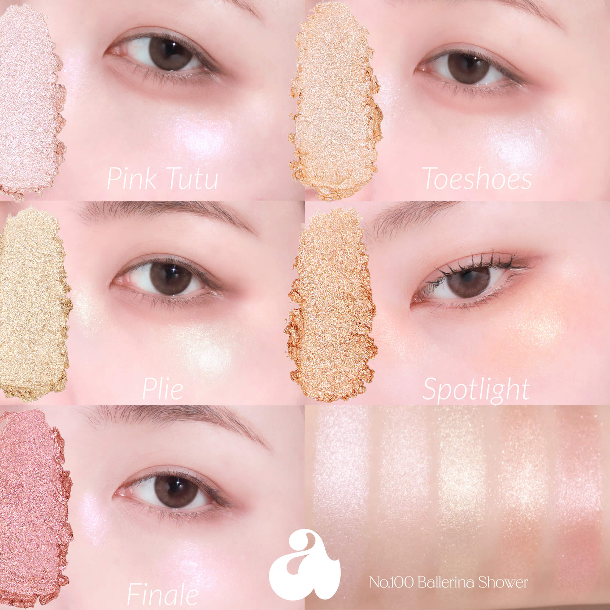 UNLEASHIA MOOD SHOWER Palette de fards à paupières et d'enlumineurs n° 100 Ballerina 4 g #5