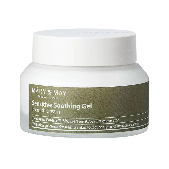 MARY & MAY SENSITIVE SOOTHING Beruhigende und feuchtigkeitsspendende Gelcreme für empfindliche Haut 70 g