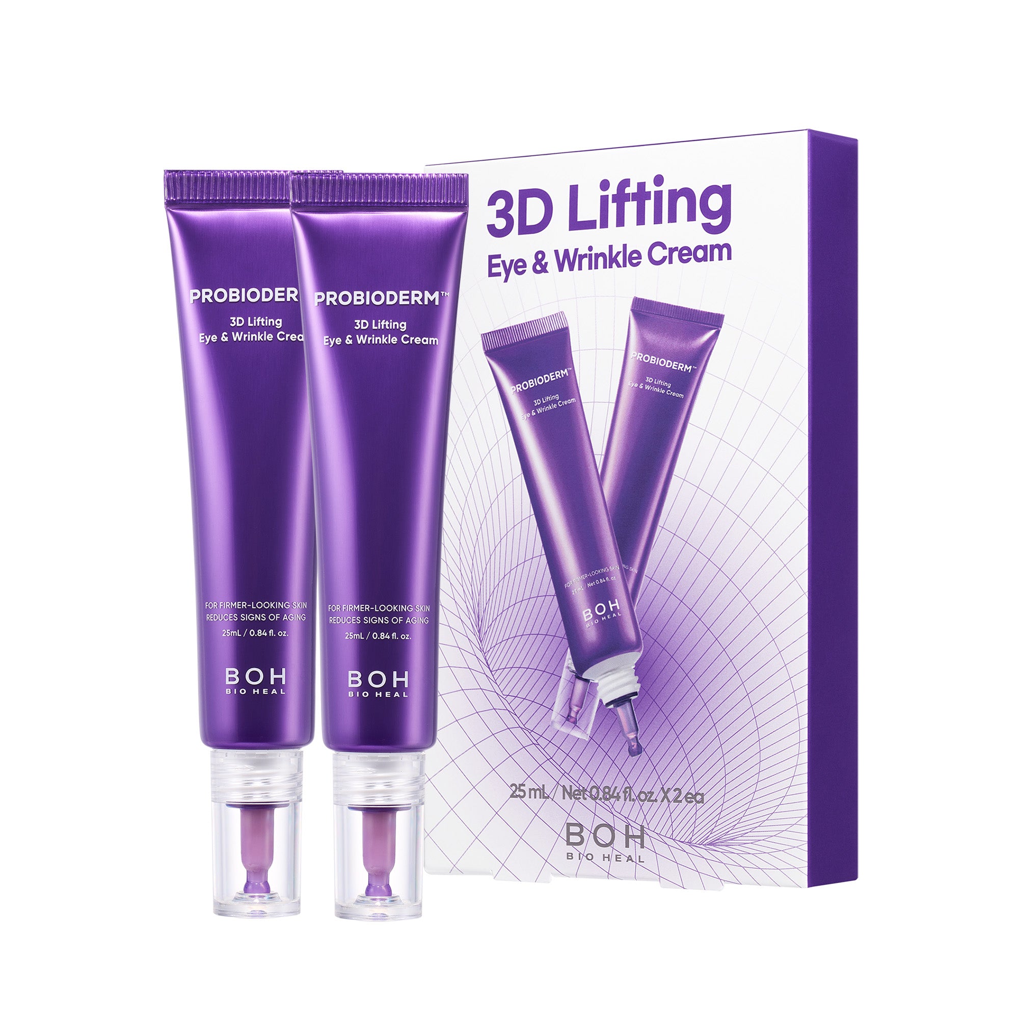 BIOHEAL BOH Probioderm™ 3D Lifting Eye & Wrinkle Cream – Zaawansowany krem pod oczy i na linie mimiczne (Double Pack) 2x25 ml