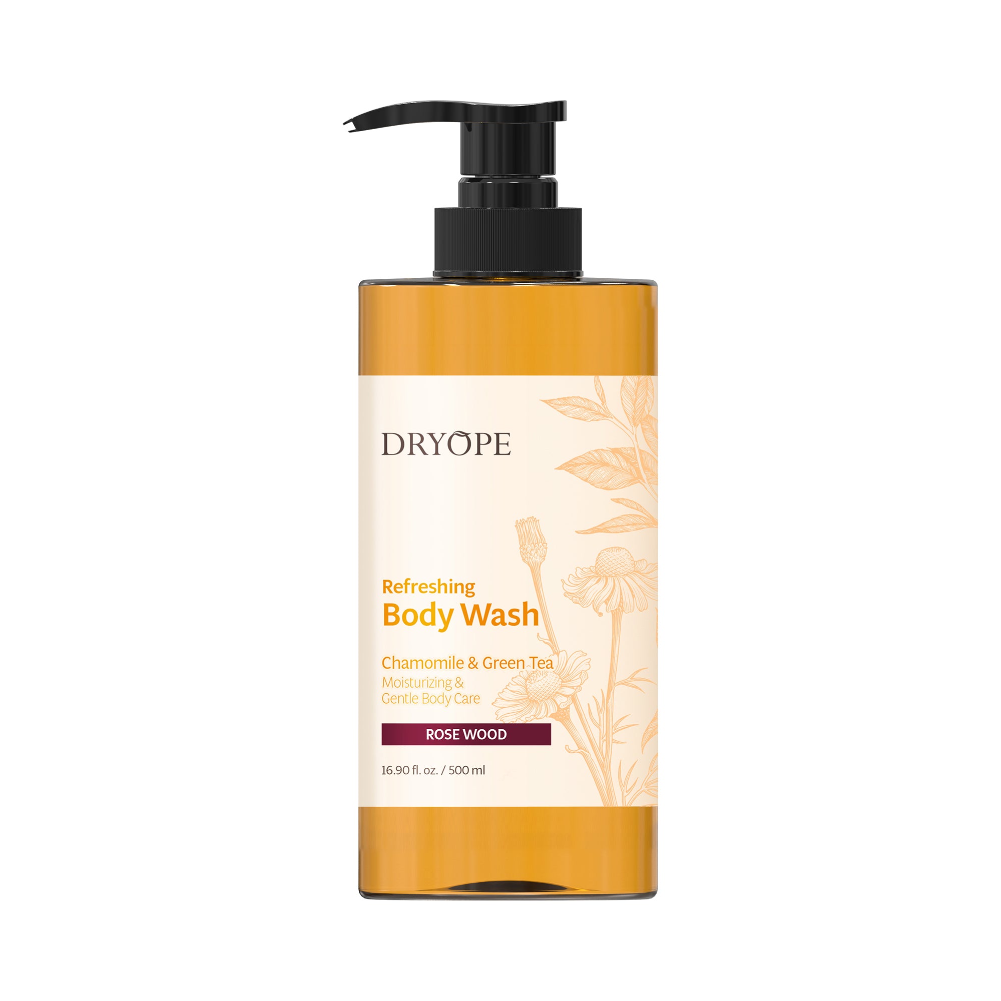 DRYOPE REFRESHING BODY WASH Veganský sprchový gel s květinovou a dřevitou vůní Růžové dřevo 500 ml