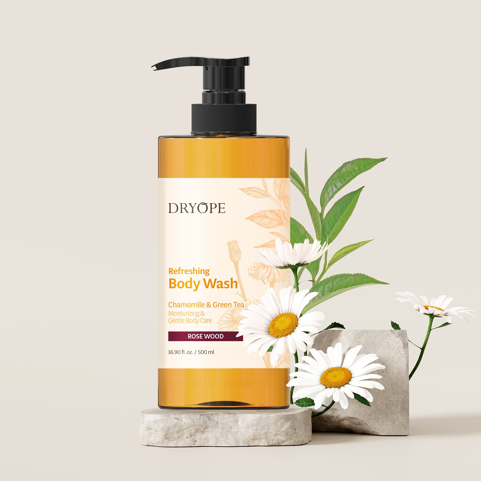 DRYOPE REFRESHING BODY WASH Veganský sprchový gel s květinovou a dřevitou vůní Růžové dřevo 500 ml #2