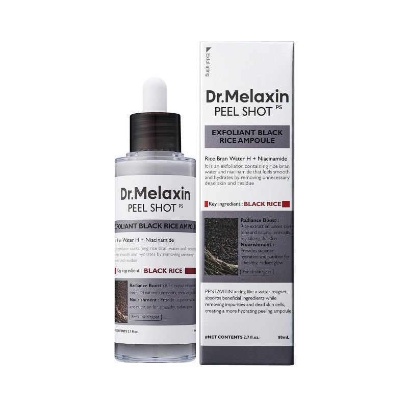 DR.MELAXIN PEEL SHOT LINE Ampoule exfoliante en douceur à l'extrait de riz noir 80 ml