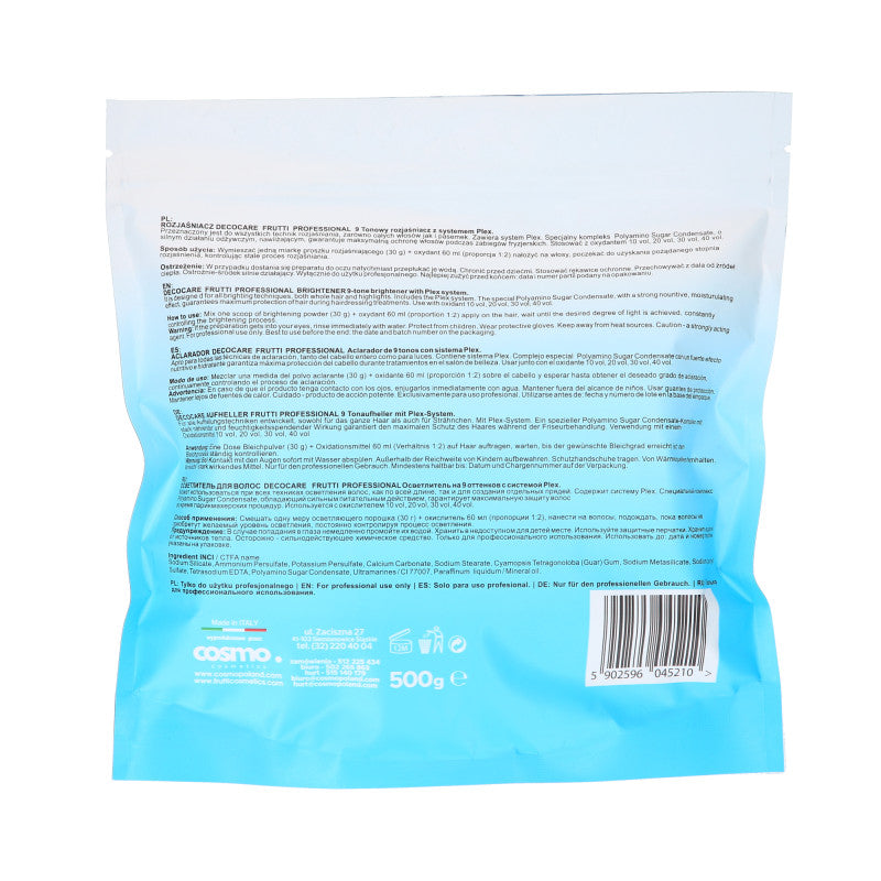 FRUTTI DECOCARE PLEX 9+ Decolorante con tecnologia efficace di protezione della fibra capillare 500 g #2