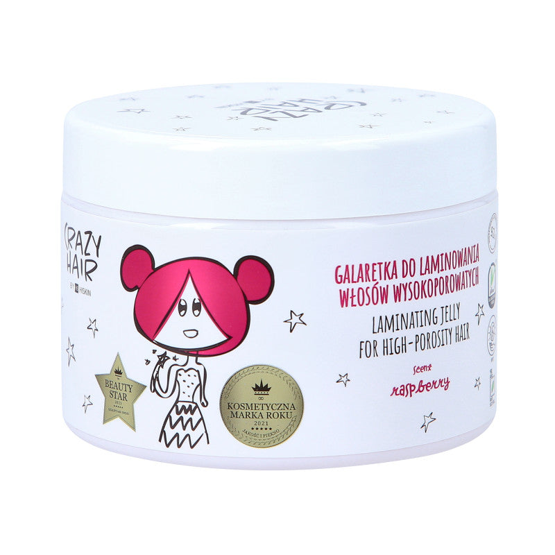 HISKIN CRAZY HAIR JELLY FRAMBOISE Gelée pour laminer les cheveux à haute porosité 300ml