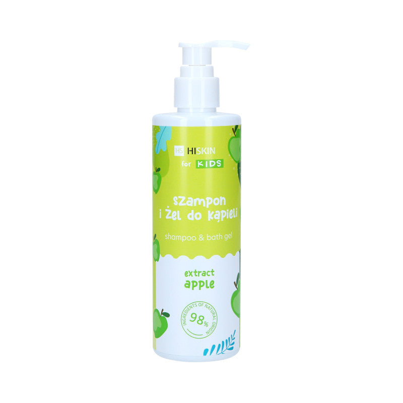HISKIN FOR KIDS 2IN1 GREEN APPLE Shampoing et gel 2en1 pour enfants au parfum de pomme verte 280ml