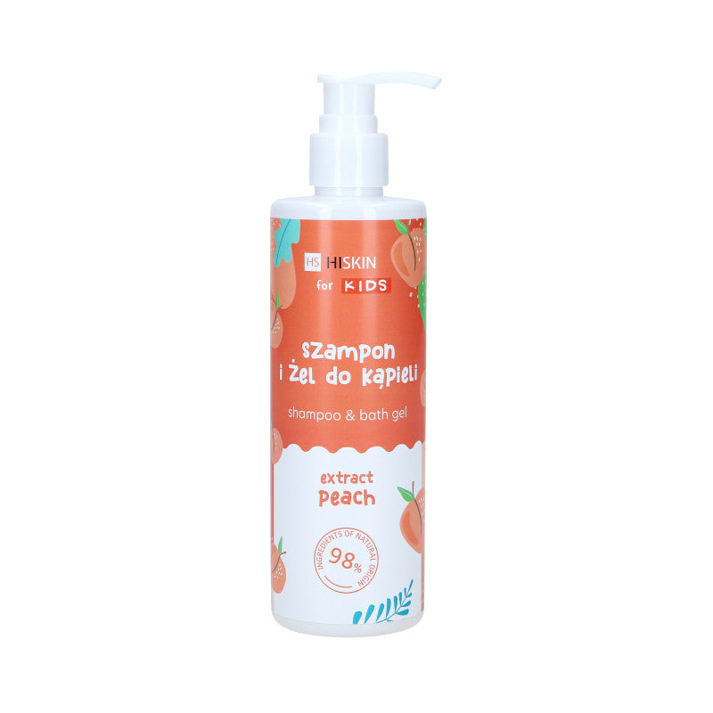 HISKIN FOR KIDS 2IN1 PEACH AND PAPAYA Shampoing et gel 2en1 pour enfants au parfum de pêche et de papaye 280ml