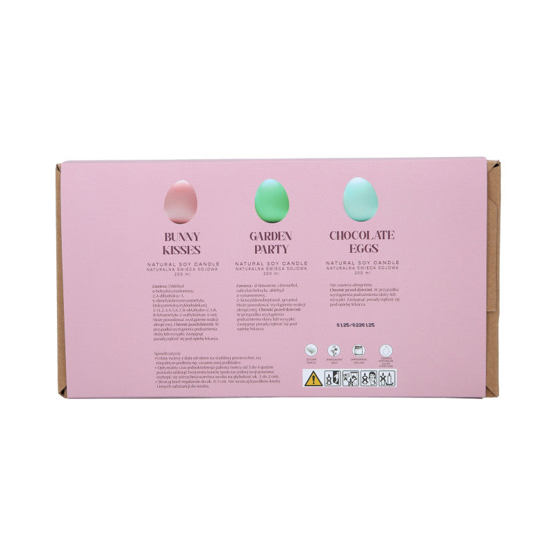 HISKIN HOME JOYEUSES PÂQUES Lot de trois bougies au chocolat et soja Œufs, Garden Party, Bunny Kisses 3x200ml #3