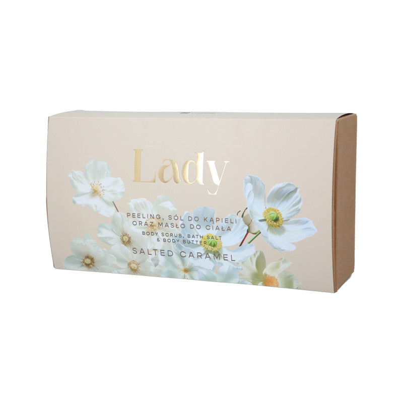 HISKIN LADY Coffret pour femme Sel de bain + Gommage corps + Beurre corporel salé Caramel 3x200ml #2
