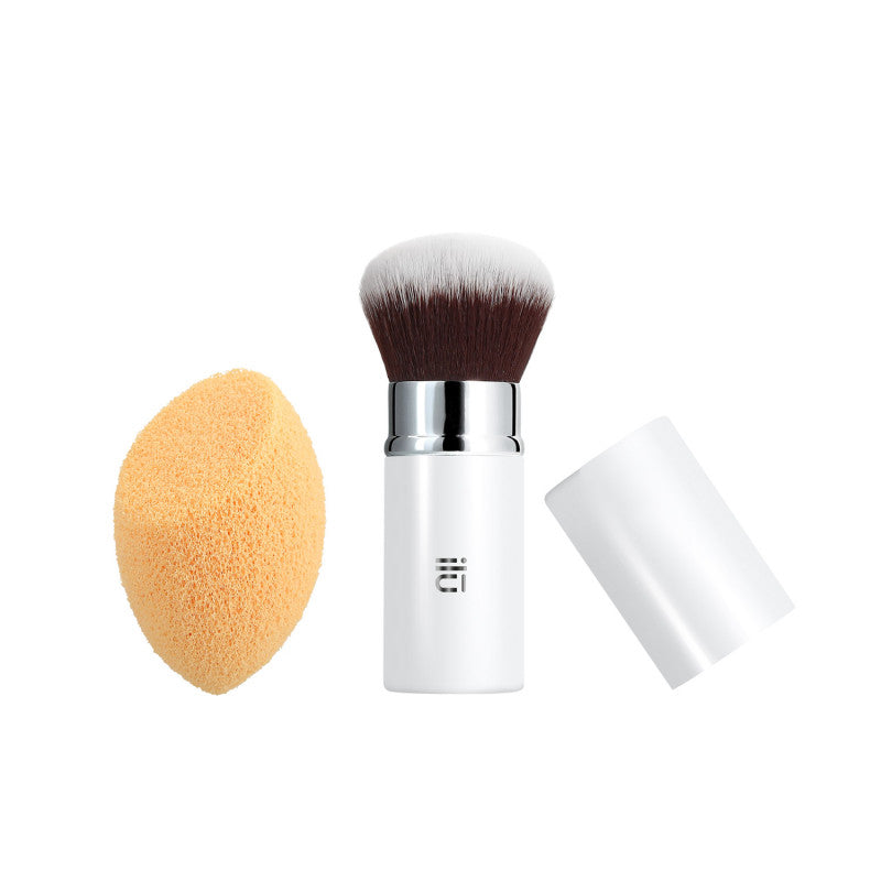 ilū Less Is More Set Di Pennelli Trucco Viso Makeup Professionale Spugnetta make up 2 Pezzi