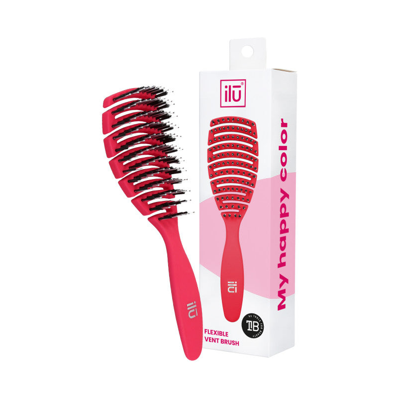 ilū My Happy Color Brosse A Cheveux Démêlante Ventilée, Rose