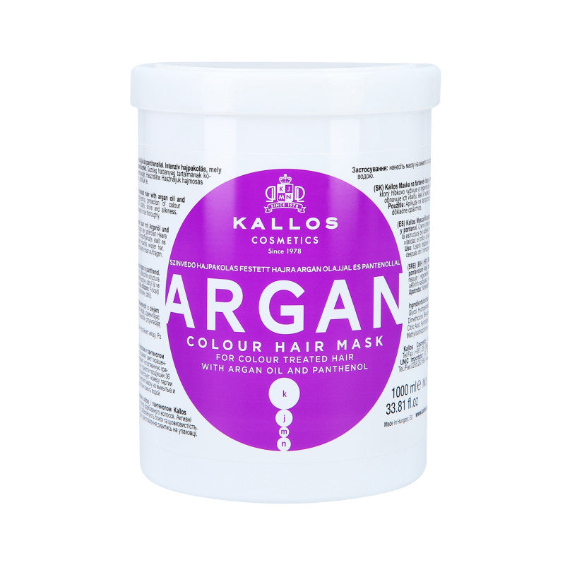 KALLOS ARGAN OIL Maschera cremosa proteggi colore 1000 ml