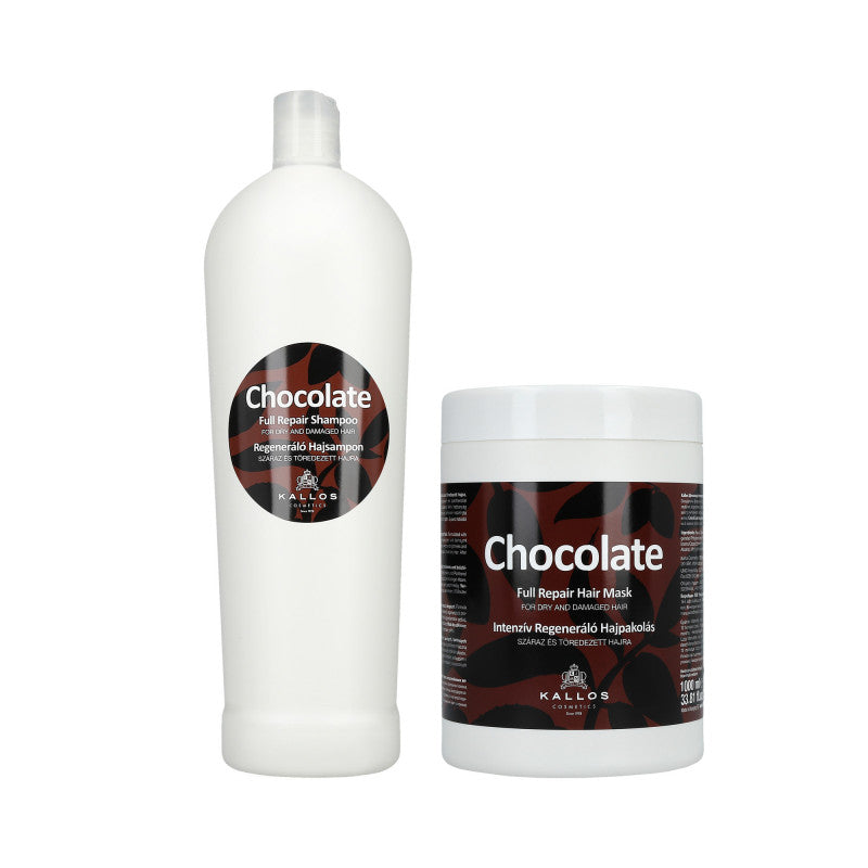 KALLOS CHOCOLATE Czekoladowy zestaw szampon 1000 ml + maska 1000 ml