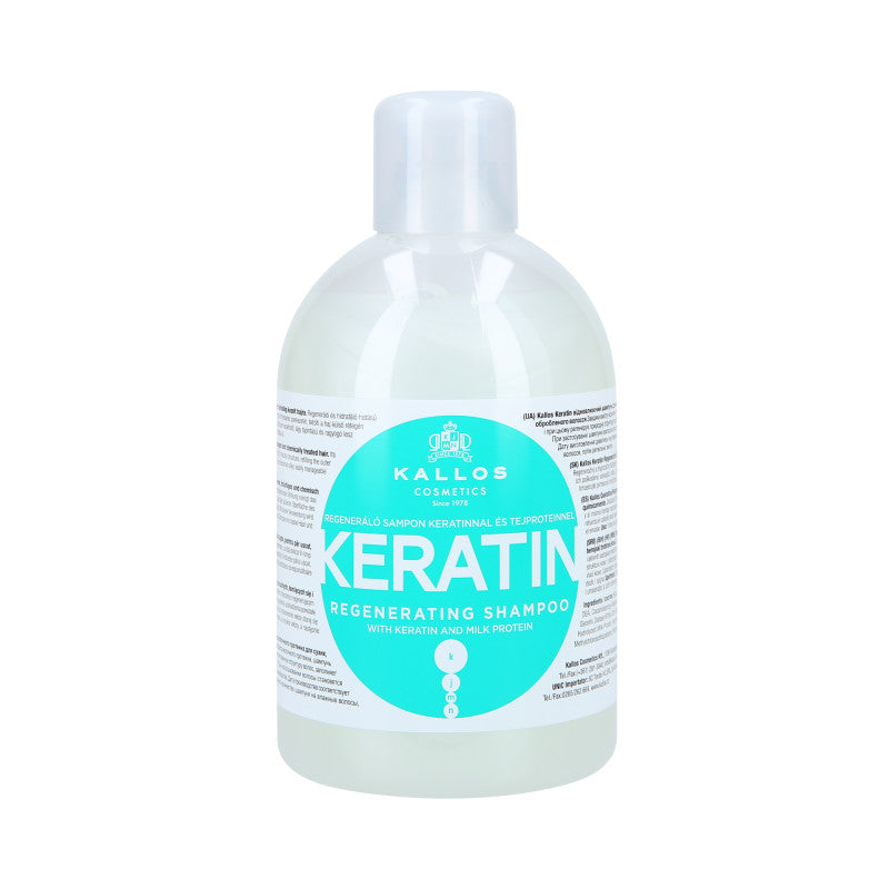 KALLOS Keratin Shampooing cheveux secs et faibles 1000ml