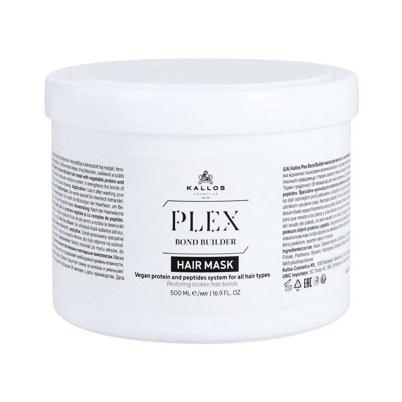 KALLOS PLEX BOND BUILDER Maschera per capelli con proteine vegetali e complesso peptidico 500ml