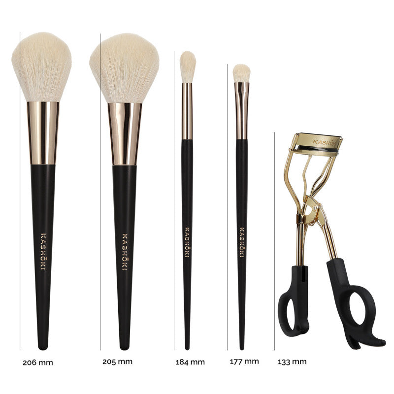 Kashōki ONIYURI 5 Teilig Makeup Pinsel Set Mit Wimpernzange  #2