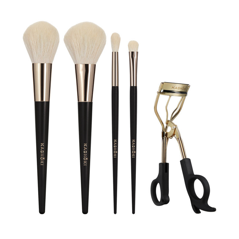Kashōki ONIYURI Set Pennelli Makeup Con Piegaciglia, 5 Pezzi