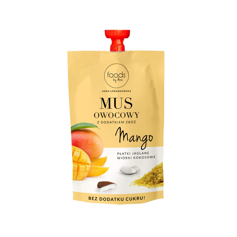 FOODS BY ANN Mus owocowy, Mango & Płatki jaglane & Wiórki kokosowe 100 g