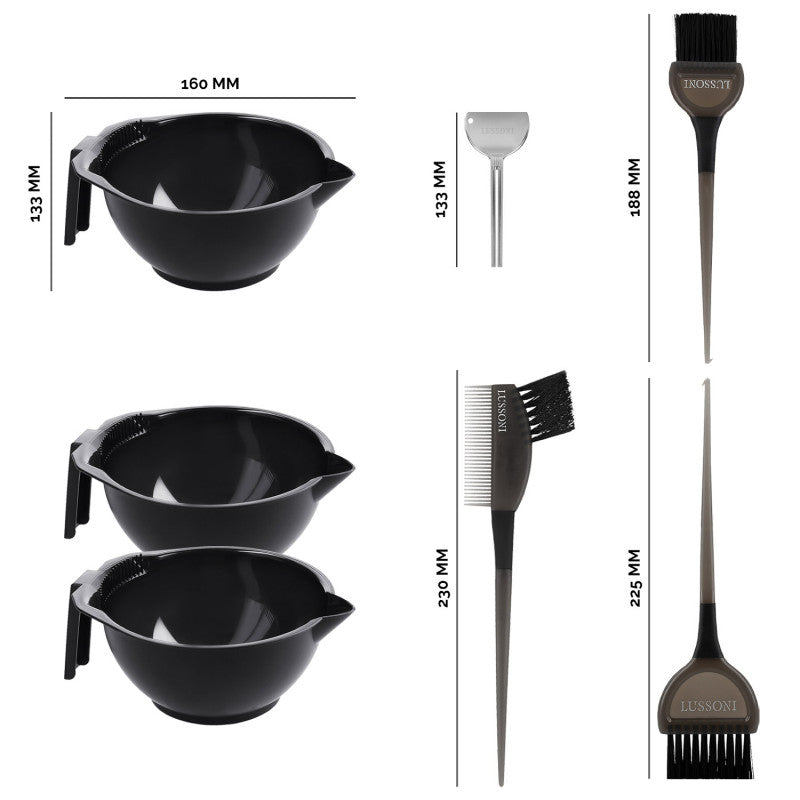 LUSSONI 7 Pcs Kit Coloration Cheveux: Bol à teinture, Pinceau à coloration, Presse-tube  #2