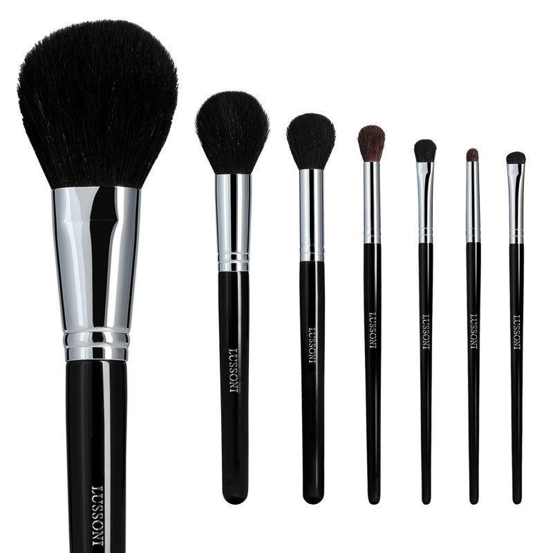 LUSSONI Natural Smoothness - Set de Pinceaux à maquillage professionnels 7 Pcs