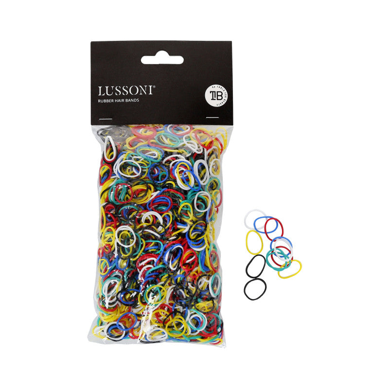 LUSSONI Elastiques à cheveux multicolores, Ø15mm, 100 gr