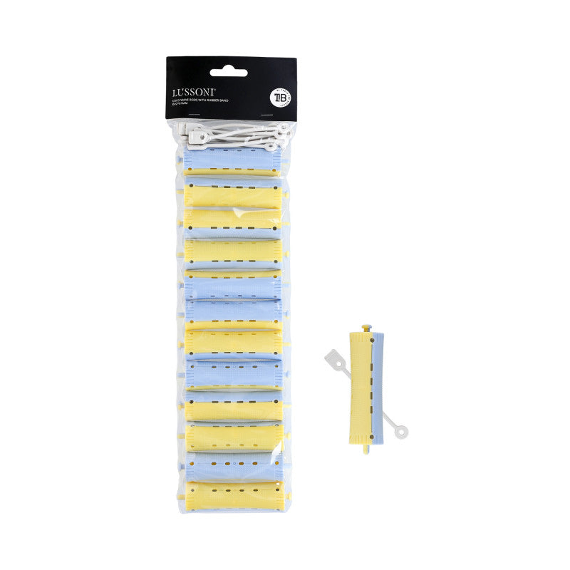 LUSSONI Bigoudis pour permanente à froid avec élastique, Ø22x91mm, 12 pièces