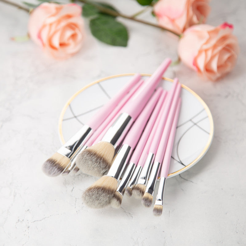 MIMO Sada 10 štětců na make-up, růžové #2