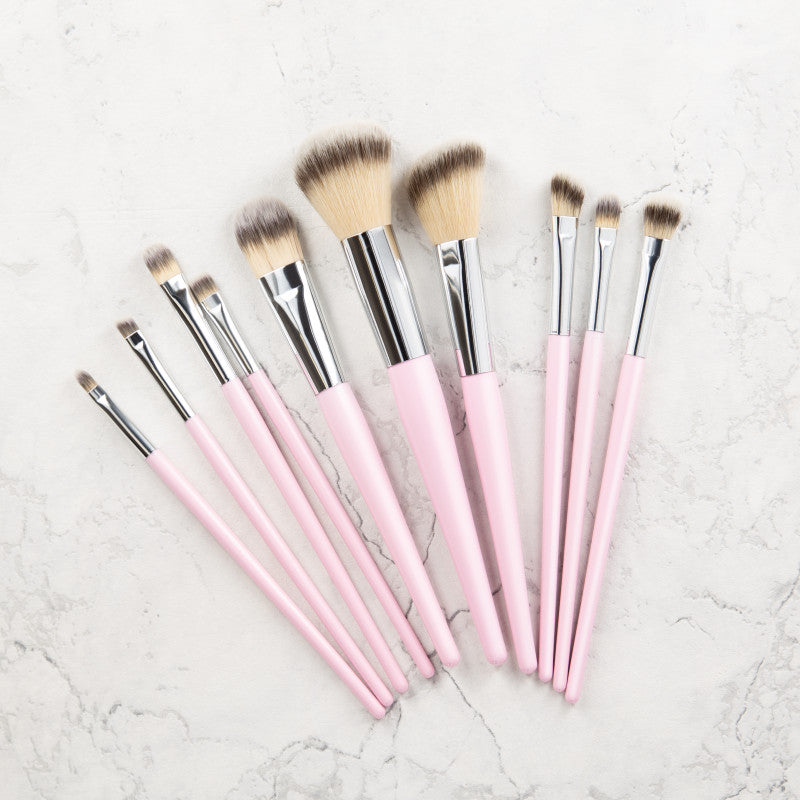 MIMO Sada 10 štětců na make-up, růžové #4