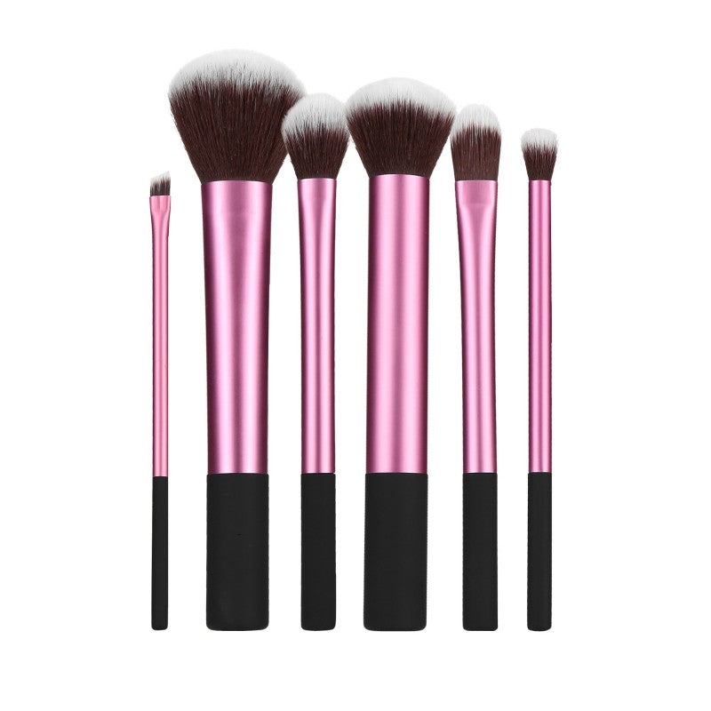 MIMO Set Pennelli Makeup Viso 6 Pezzi, Rosa