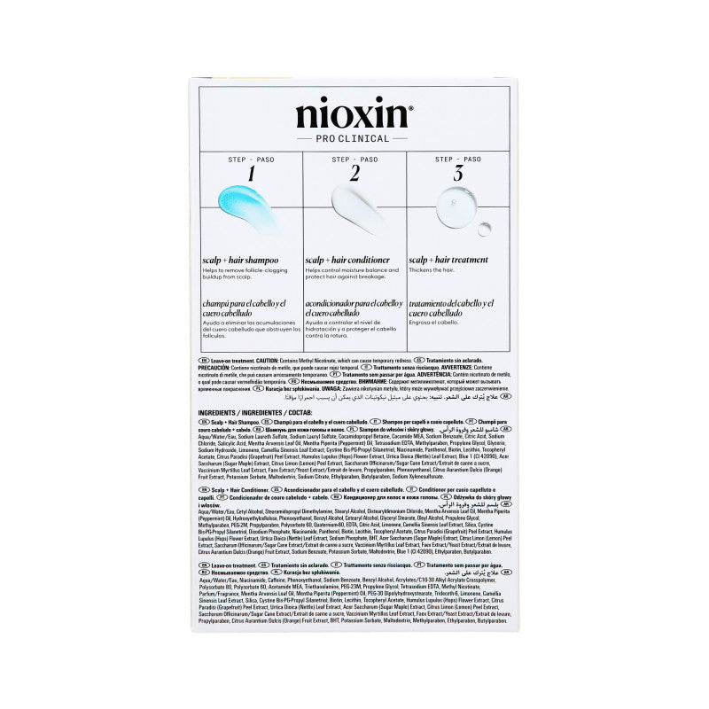 NIOXIN PRO CLINICAL 1 Coffret de soins capillaires en trois étapes pour cheveux naturels et légèrement clairsemés 2 x 150 ml + 50 ml #4