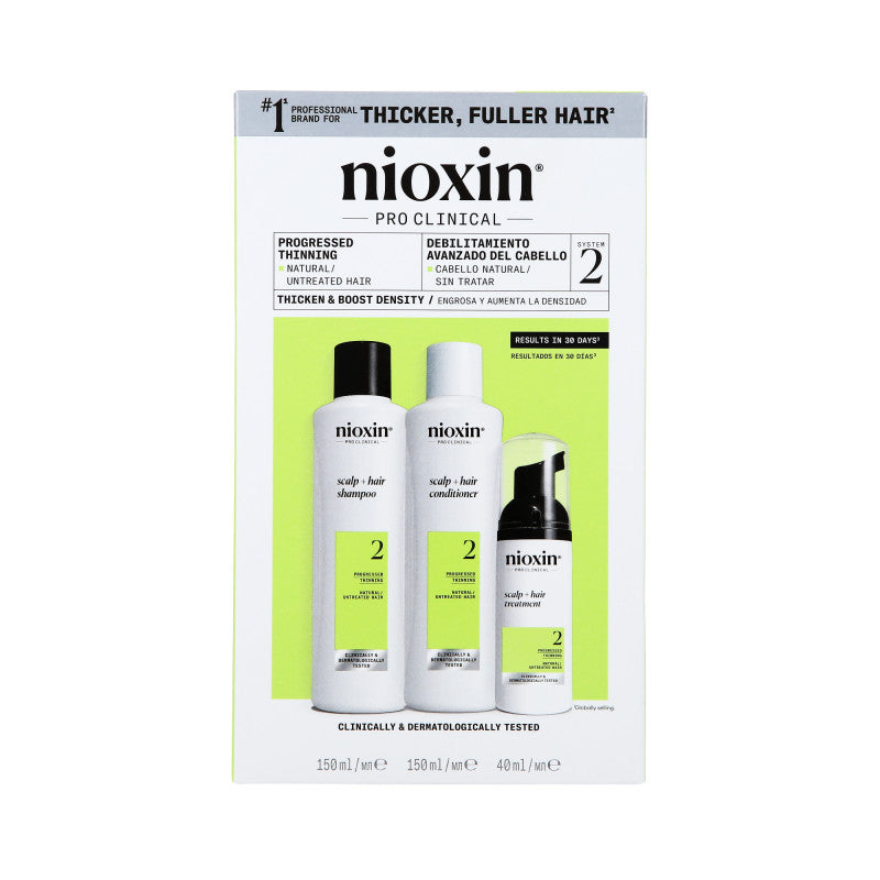 NIOXIN PRO CLINICAL 2 Coffret de soins capillaires en trois étapes pour cheveux naturels et clairsemés 2 x 150 ml + 50 ml #2