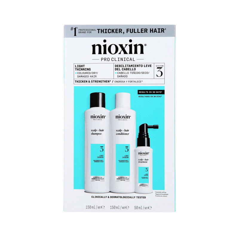 NIOXIN PRO CLINICAL 3 Coffret trois étapes pour cheveux colorés et légèrement clairsemés 2 x 150 ml + 50 ml #2