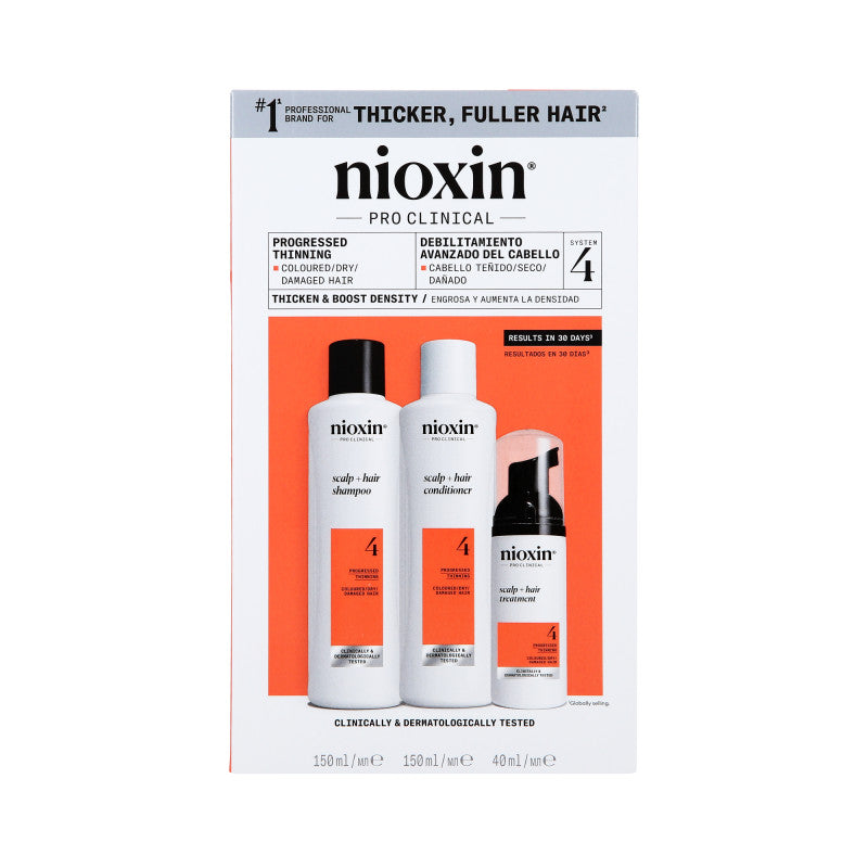 NIOXIN PRO CLINICAL 4 Kit trois étapes pour cheveux colorés avec éclaircissement progressif 2 x 150 ml + 40 ml #2