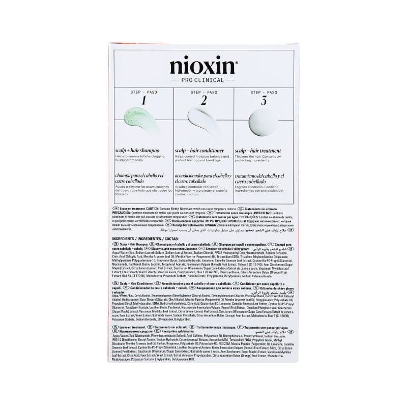 NIOXIN PRO CLINICAL 4 Kit trois étapes pour cheveux colorés avec éclaircissement progressif 2 x 150 ml + 40 ml #4