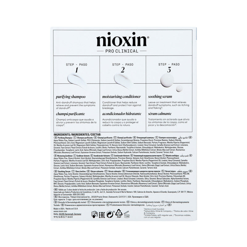 NIOXIN PRO CLINICAL SCALP RECOVERY KIT Kit lenitivo per la cura dei capelli 2 x 200 ml + 100 ml #3