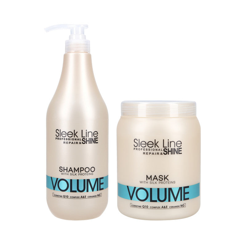 STAPIZ SLEEK LINE VOLUME Maska z jedwabiem 1000 ml+Szampon 1000 ml